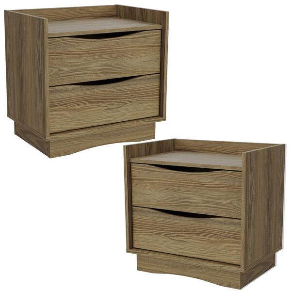 Kit 02 Mesas De Cabeceira 2 Gavetas 54 Cm M261 Kappesberg