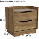 Kit 02 Mesas De Cabeceira 2 Gavetas 54 Cm M261 Kappesberg