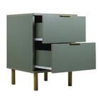 Kit 02 Mesas De Cabeceira 2 Gavetas Pes Madeira Dm125 Dtall