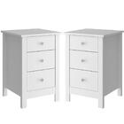 Kit 02 Mesas De Cabeceira 3 Gavetas 36 Cm Dm113 Dtall