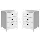 Kit 02 Mesas De Cabeceira 3 Gavetas 45 Cm Dm111 Dtall