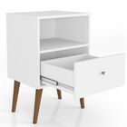 Kit 02 Mesas De Cabeceira Com 01 Gaveta Mb 2014 B02 Branco -