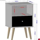 Kit 02 Mesas De Cabeceira Com 01 Gaveta Mb 2014 B02 Branco -