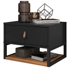 Kit 02 Mesas De Cabeceira Com 01 Gaveta Suspenso Sigma C03 Pr