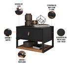 Kit 02 Mesas De Cabeceira Com 01 Gaveta Suspenso Sigma C03 Pr