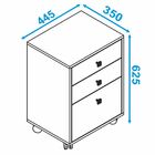 Kit 02 Mesas De Cabeceira Com 03 Gavetas Kim B03 Branco - Lya