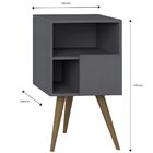 Kit 02 Mesas De Cabeceira Com Porta Retrô Espresso - Be Mobil