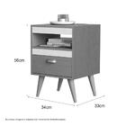 Kit 02 Mesas De Cabeceira Flex Sal Preto E Ypê Sal Movelaria