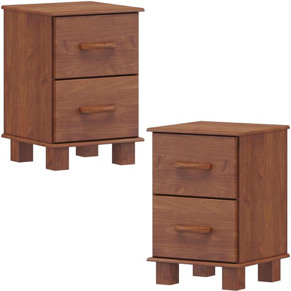 Kit 02 Mesas De Cabeceira Madeira Maciça 2g 42 Cm 1137 Imbuia