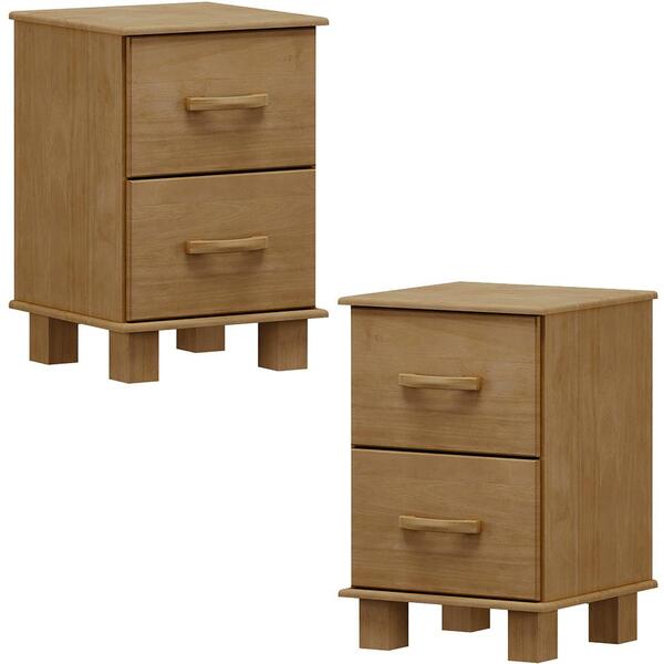 Kit 02 Mesas De Cabeceira Madeira Maciça 2g 42 Cm 1137 Imbuia