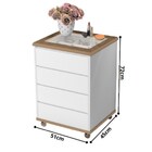 Kit 02 Mesas De Cabeceira Mdf 04 Gavetas Decor Branca Com Amê