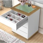 Kit 02 Mesas De Cabeceira Mdf 04 Gavetas Decor Branca Com Amê