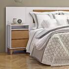 Kit 02 Mesas De Cabeceira Mdf/madeira Maciça 2800 Prata Fnt