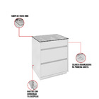 Kit 02 Mesas De Cabeceira Organizadora Ellie 3 Gavetas Branco