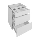 Kit 02 Mesas De Cabeceira Organizadora Ellie 3 Gavetas Branco