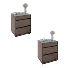 Kit 02 Mesas De Cabeceira Organizadora Ellie 3 Gavetas - D'ro