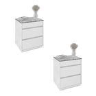 Kit 02 Mesas De Cabeceira Organizadora Ellie 3 Gavetas - D'ro