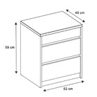 Kit 02 Mesas De Cabeceira Organizadora Nala 3 Gavetas Branco