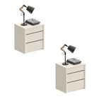 Kit 02 Mesas De Cabeceira Organizadora Nala 3 Gavetas Branco