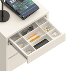 Kit 02 Mesas De Cabeceira Organizadora Nala 3 Gavetas Branco