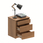 Kit 02 Mesas De Cabeceira Organizadora Nala 3 Gavetas Noce -