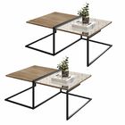 Kit 02 Mesas De Centro Decorativa Espelhada Industrial D01 De