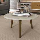 Kit 02 Mesas De Centro Decorativo B02 Off White Brilho - Lyam