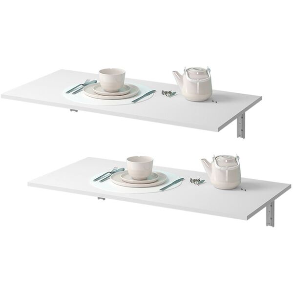 Kit 02 Mesas Dobráveis De Parede Cozinha Slim L03 Suspensa 68
