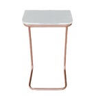 Kit 02 Mesas Lateral Tampo Preto Multiuso Para Sofá Base Metá