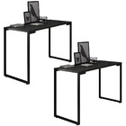 Kit 02 Mesas Para Computador Escrivaninha Porto Preto 120cm -
