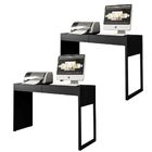 Kit 02 Mesas Para Escritório E Home Office Work F01 Preto Fos