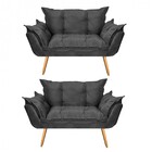 Kit 02 Namoradeira Sofá Opala Para Sala De Estar Recepção Cor