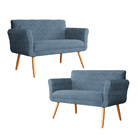 Kit 02 Namoradeiras Isabela Linho Cores - Ds Estofados - Azul