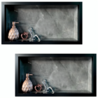 Kit 02 Nicho De Porcelanato Cinza Grafite Polido 60x32cm