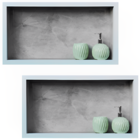 Kit 02 Nicho De Porcelanato Cinza Pulpis Polido 60x32cm