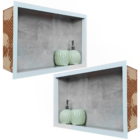 Kit 02 Nicho De Porcelanato Cinza Pulpis Polido 60x32cm