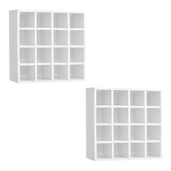 Kit 02 Nichos Porta Toalhas 16 Lugares 52x52cm Branco G01 - A