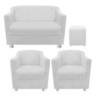 Kit 02 Poltrona  01 Namoradeira Tilla E 01 Puff Dado Corano B