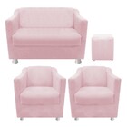 Kit 02 Poltrona  01 Namoradeira Tilla E 01 Puff Dado Corano R