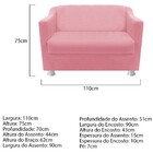 Kit 02 Poltrona  01 Namoradeira Tilla E 01 Puff Dado Suede Ro