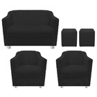 Kit 02 Poltrona  01 Namoradeira Tilla E 02 Puffs Dado Corano