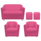 Kit 02 Poltrona  01 Namoradeira Tilla E 02 Puffs Dado Corano