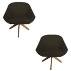 Kit 02 Poltrona Anitta Giratória Suede Marrom - D'classe Decor