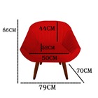 Kit 02 Poltrona Anitta Pés Palito Suede Vermelho - D'classe D