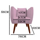 Kit 02 Poltrona Bia Pés Palito Suede Rosa Bebê - D'classe Dec