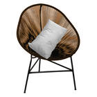 Kit 02 Poltrona Cadeira Acapulco Marrom Almofada Branco