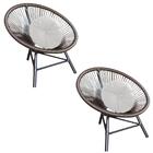 Kit 02 Poltrona Cadeira Acapulco Marrom Almofada Branco