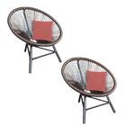 Kit 02 Poltrona Cadeira Acapulco Marrom Almofada Rose Gold