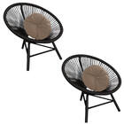 Kit 02 Poltrona Cadeira Acapulco Sala Jardim Varanda Preto Co