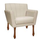 Kit 02 Poltrona Cadeira Confortável Iza Bege